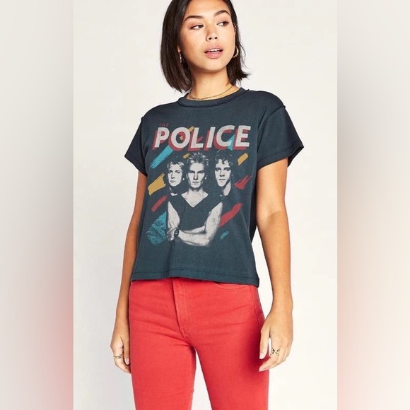 Daydreamer The Police Painted Reverse Girlfriend Tee - Picture 1 of 9